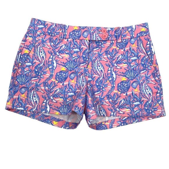 Vineyard Vines Shorts Seahorse Clams Shells Cotton Spandex Women's Size 2 - Picture 1 of 7